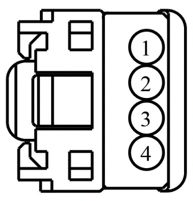 Connector End View C605 - Front Door Lock Switch RH — original illustration 1, reference 3999