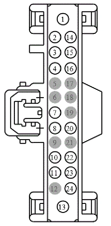 Connector End View C4368a - Body Control Module B — original illustration 1, reference 4461