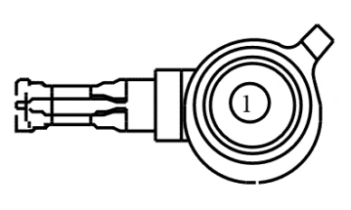 Connector End View C197d - Starter Motor — original illustration 1, reference 3787