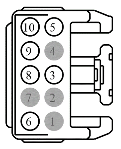 Connector End View C4831 - Convertible Top Motor 2 — original illustration 1, reference 4488