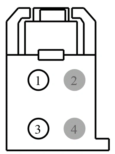 Connector End View C3075 - Front Seat Height Adjustment Motor RH — original illustration 1, reference 4380