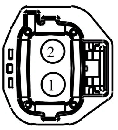 Connector End View C1077 - Cooling Fan Motor 1 — original illustration 1, reference 4079