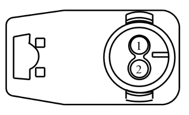 Connector End View C323 - Driver Safety Belt Pretensioner — original illustration 1, reference 3897