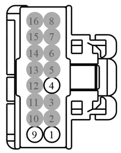 Connector End View C911 - Auto-Dimming Interior Mirror — original illustration 1, reference 4031