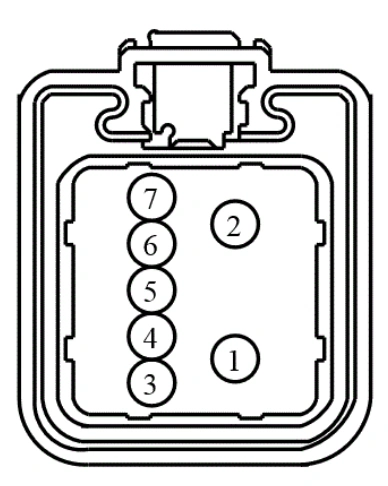 Connector End View C608 - Passenger Door Window Regulator Motor — original illustration 1, reference 4001