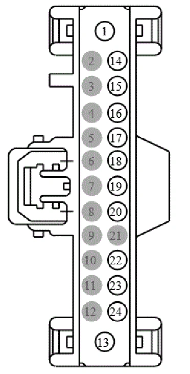 Connector End View C2431 - Gateway Module — original illustration 1, reference 4341