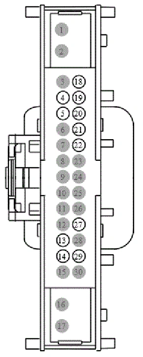 Connector End View C2402b - Front Controls Interface Module (Fcim) — original illustration 1, reference 4334