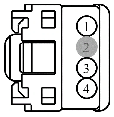 Connector End View C3312 - Audio Input Socket — original illustration 1, reference 4410
