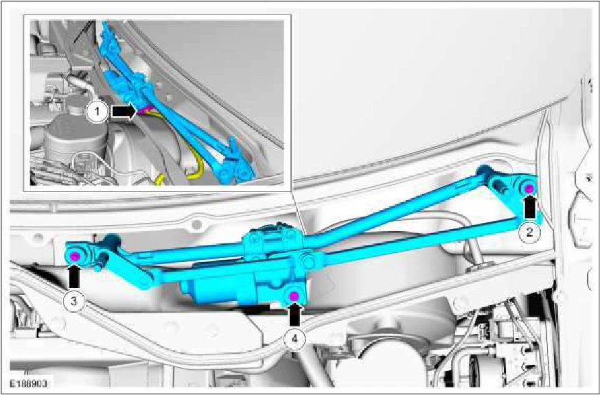 Wiper Linkage Assembly - LHD — original illustration 1, reference 1516