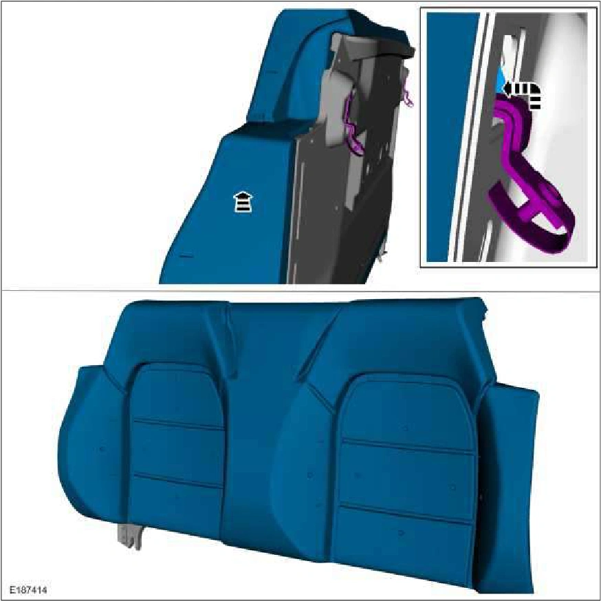Rear Seat Backrest - Convertible — original illustration 1, reference 1184