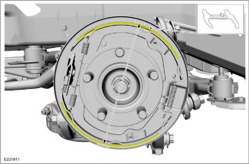 Parking Brake Shoe Adjustment - Vehicles With: SVT Performance Package — original illustration 1, reference 2875