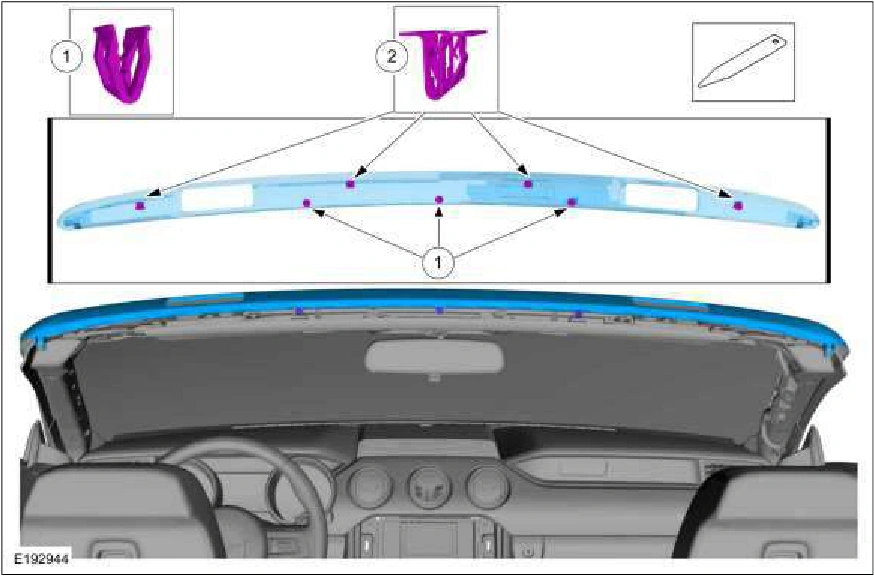 Convertible Top Front Striker — original illustration 1, reference 1602