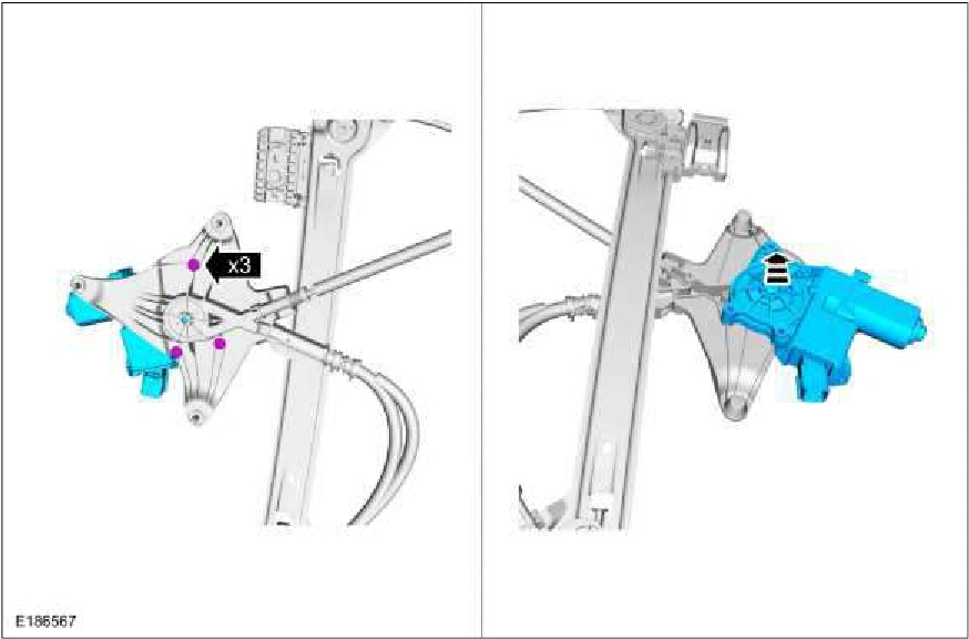Front Door Window Regulator Motor — original illustration 1, reference 1310
