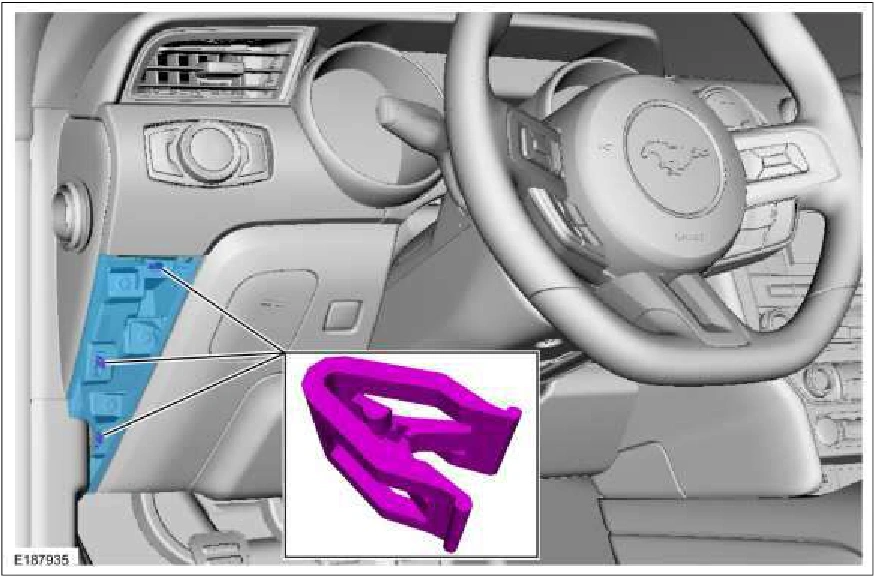 Driver Knee Airbag — original illustration 1, reference 2129