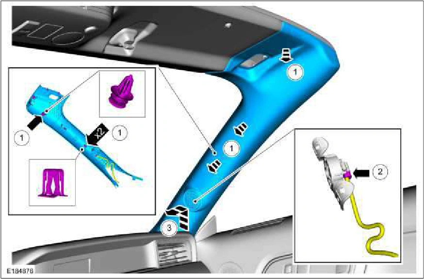 A-Pillar Trim Panel - Convertible — original illustration 1, reference 849