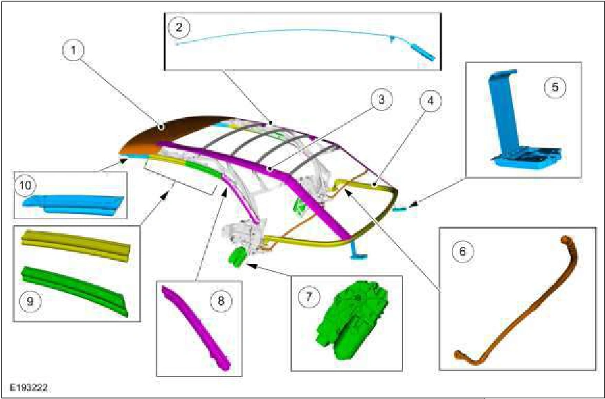 Convertible Top - Component Location — original illustration 1, reference 1519