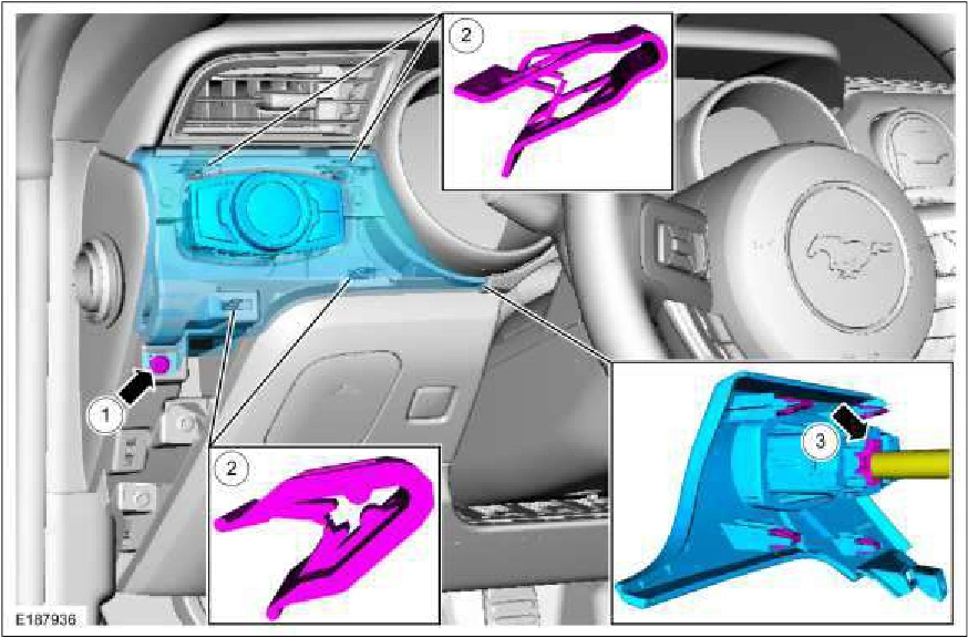 Driver Knee Airbag — original illustration 1, reference 2130