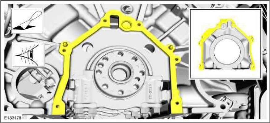 Crankshaft Rear Seal with Retainer Plate — original illustration 1, reference 175
