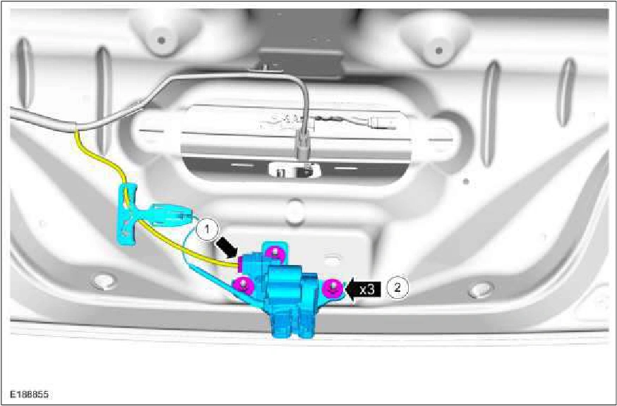 Luggage Compartment Lid Latch - Coupe — original illustration 1, reference 1457