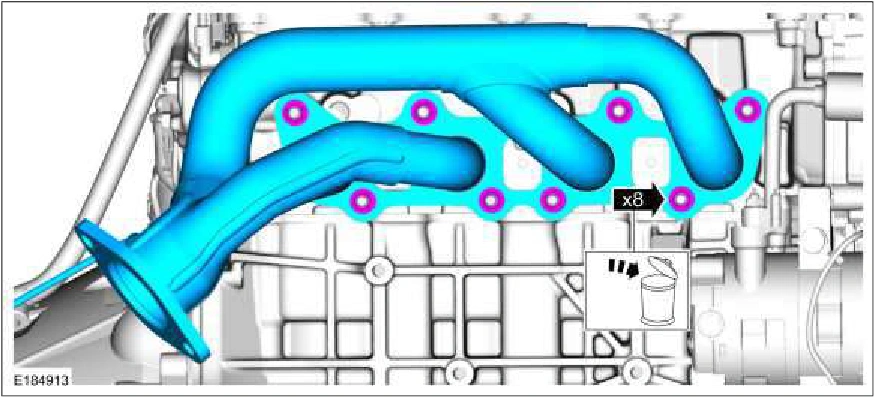 Exhaust Manifold RH — original illustration 1, reference 256