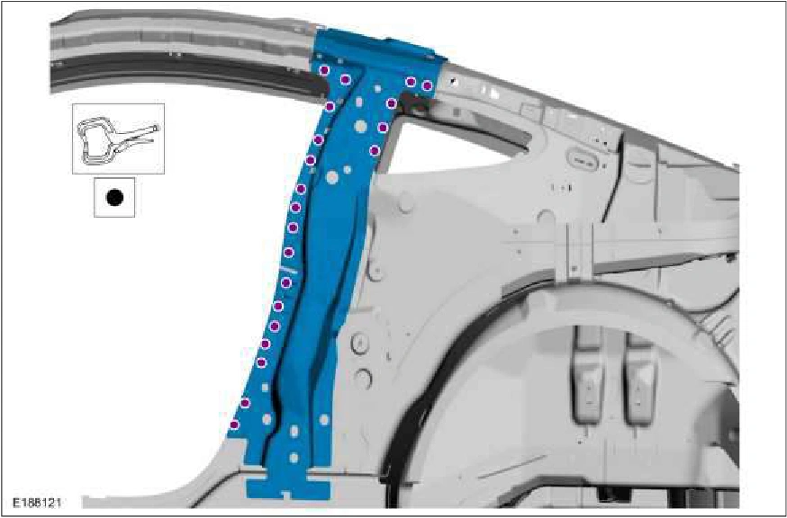 B-Pillar and Reinforcement - Coupe — original illustration 2, reference 2300