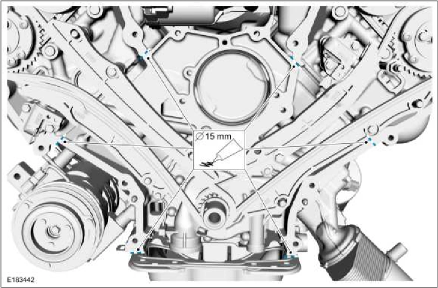 Engine Front Cover — original illustration 2, reference 215