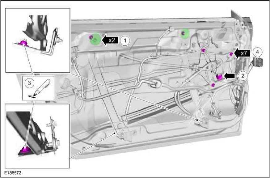 Front Door Window Regulator — original illustration 1, reference 1308