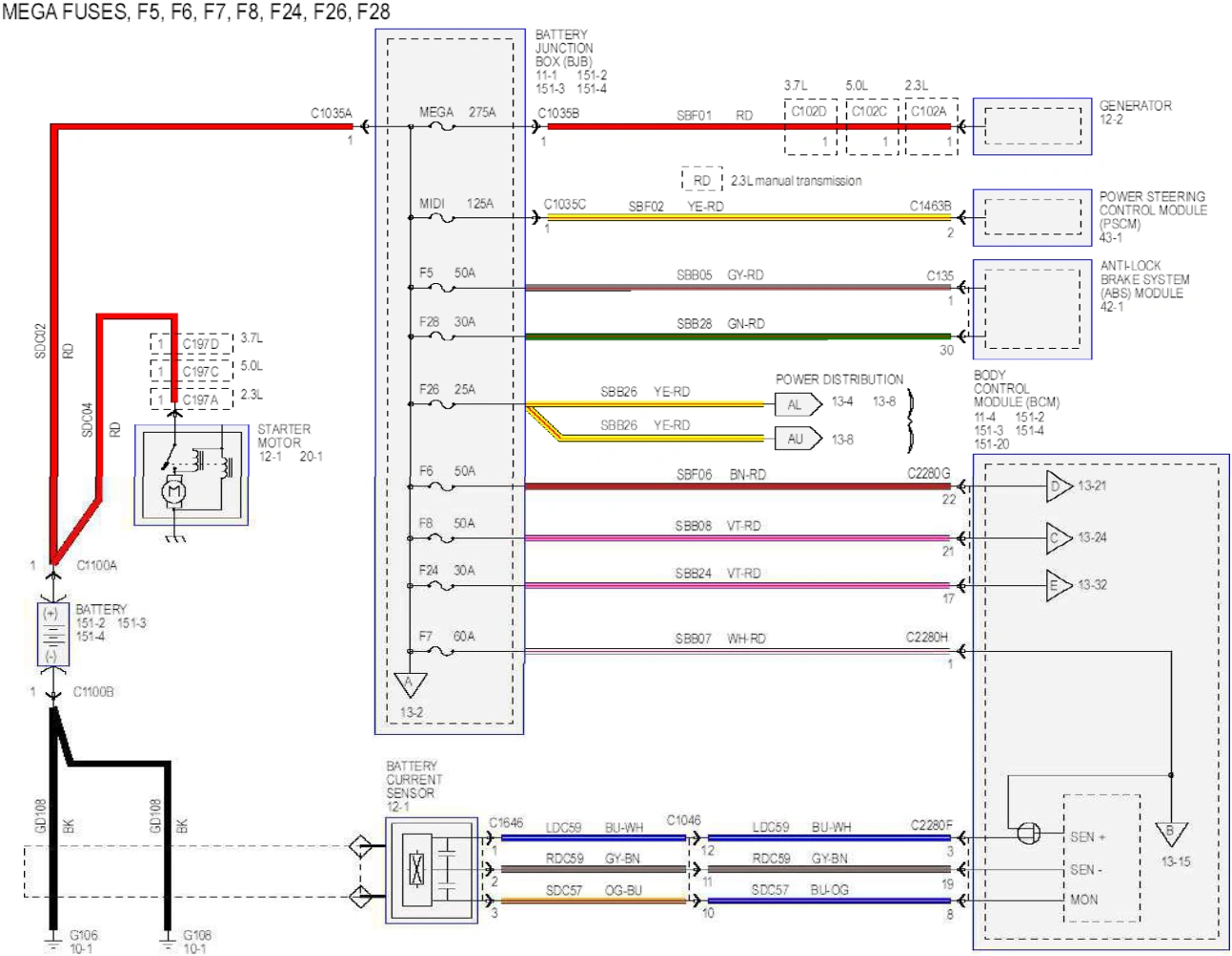 Wiring — original illustration 1, reference 6257