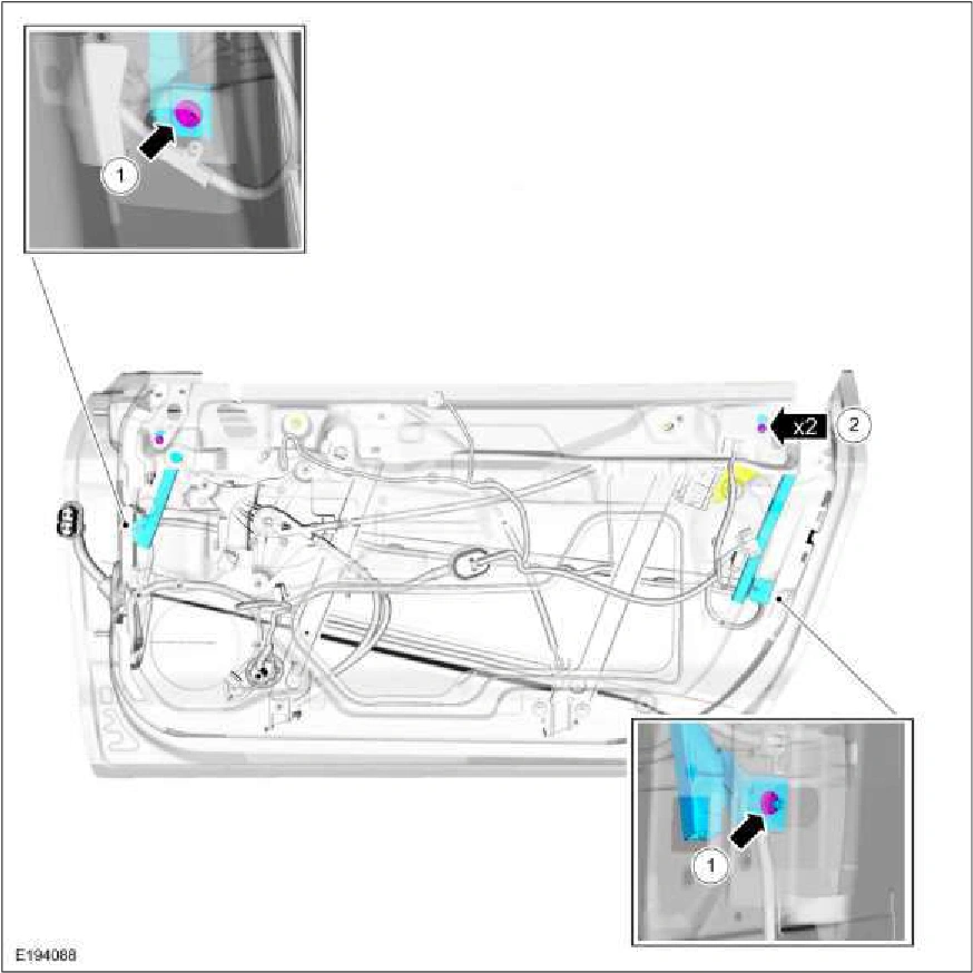 Door Window Glass Adjustment - Convertible — original illustration 1, reference 1271