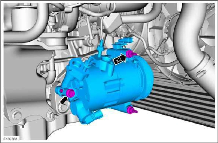 Air Conditioning (A/C) Compressor - 2.3L EcoBoost (201kW/273PS) — original illustration 2, reference 3658