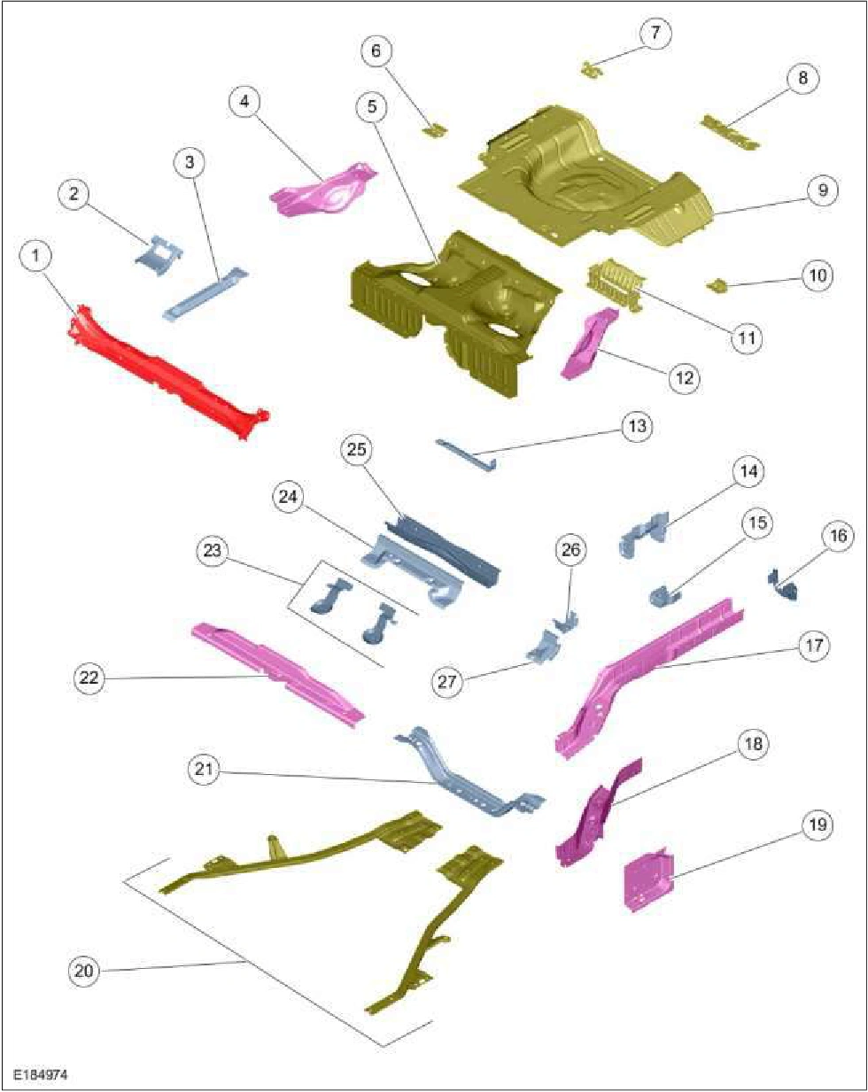 501-26 Body Repairs - Vehicle Specific Information and Tolerance — original illustration 1, reference 2231