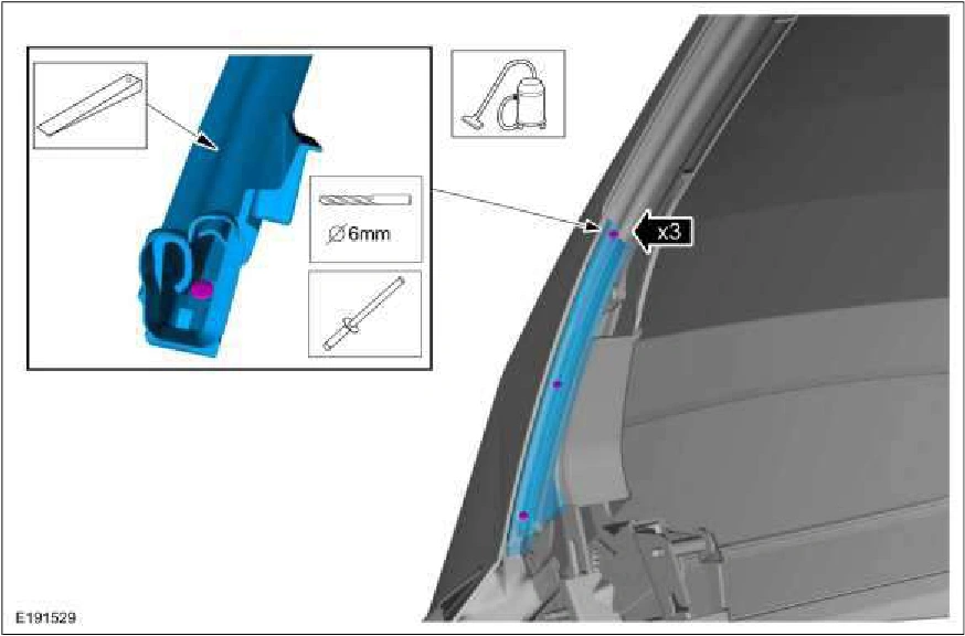 Convertible Top Rear Panel Lower Weatherstrip — original illustration 1, reference 1628