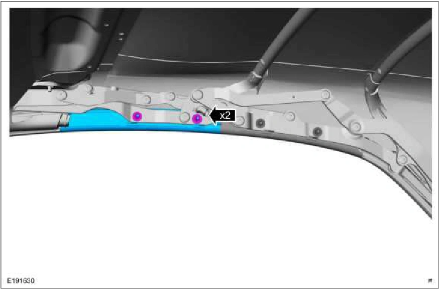 Convertible Top Center Panel Side Weatherstrip — original illustration 2, reference 1574