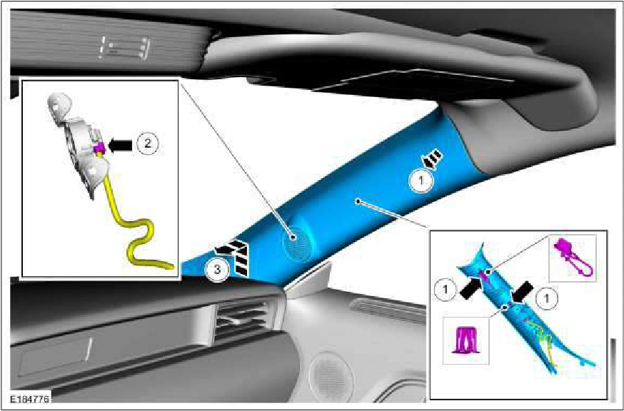 A-Pillar Trim Panel - Coupe — original illustration 1, reference 851