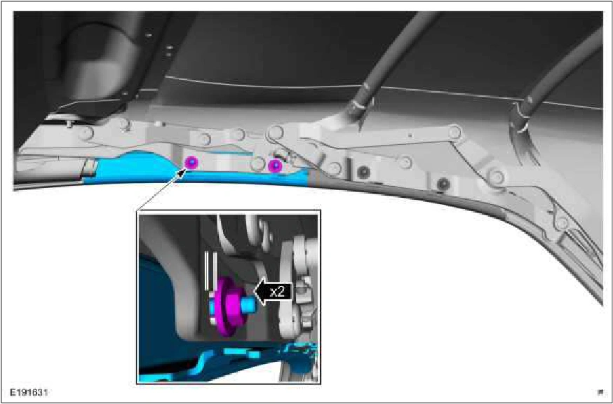 Convertible Top Center Panel Side Weatherstrip — original illustration 1, reference 1575