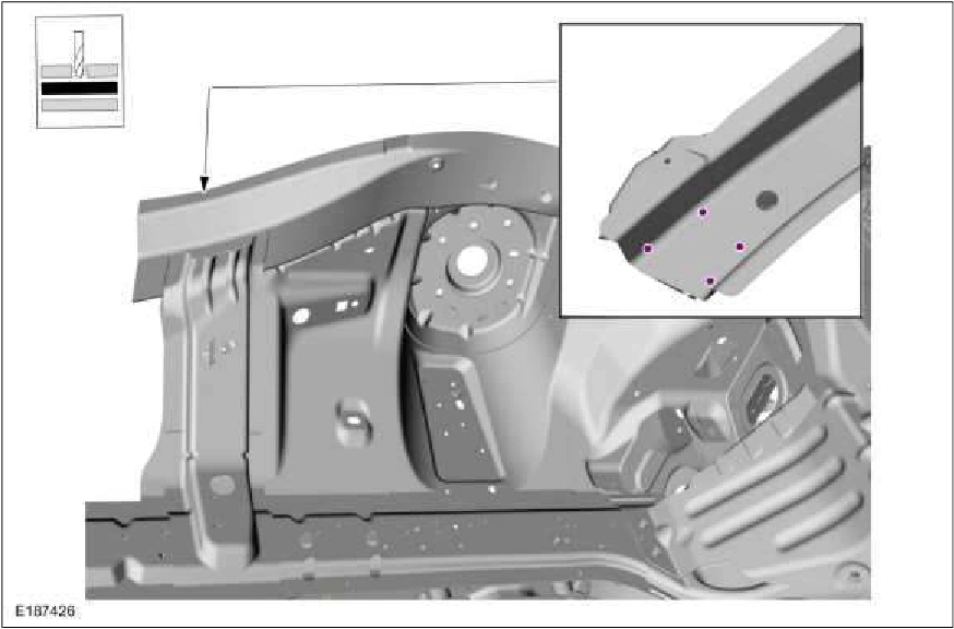 Fender Apron Panel Reinforcement — original illustration 1, reference 2244