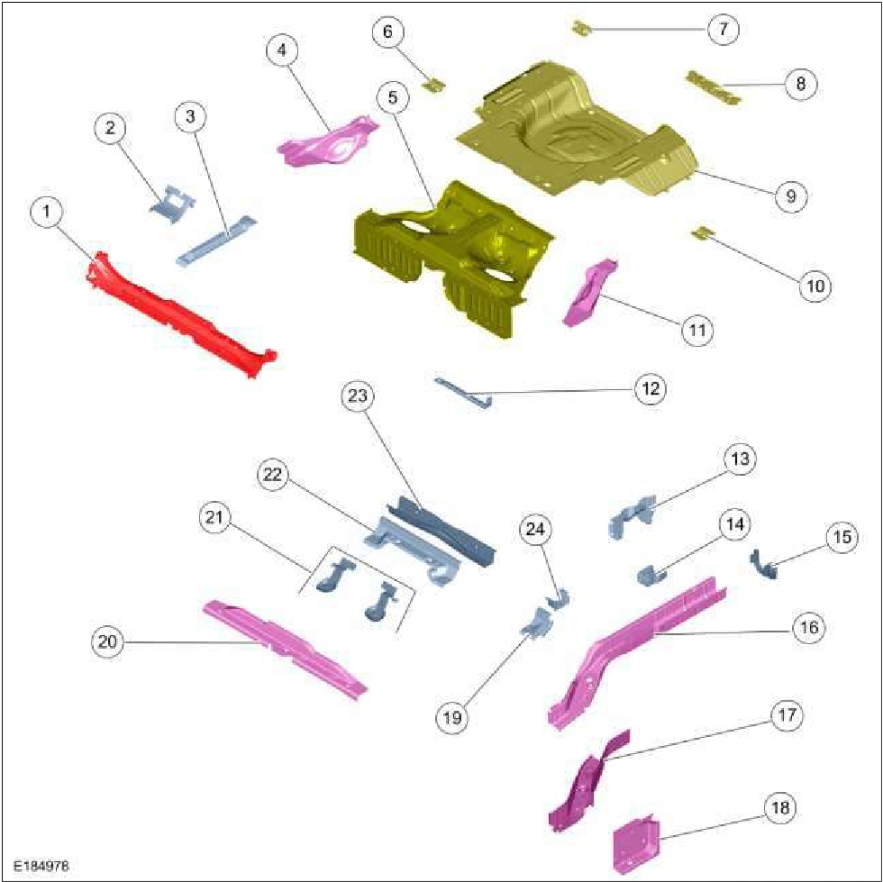 501-26 Body Repairs - Vehicle Specific Information and Tolerance — original illustration 1, reference 2233