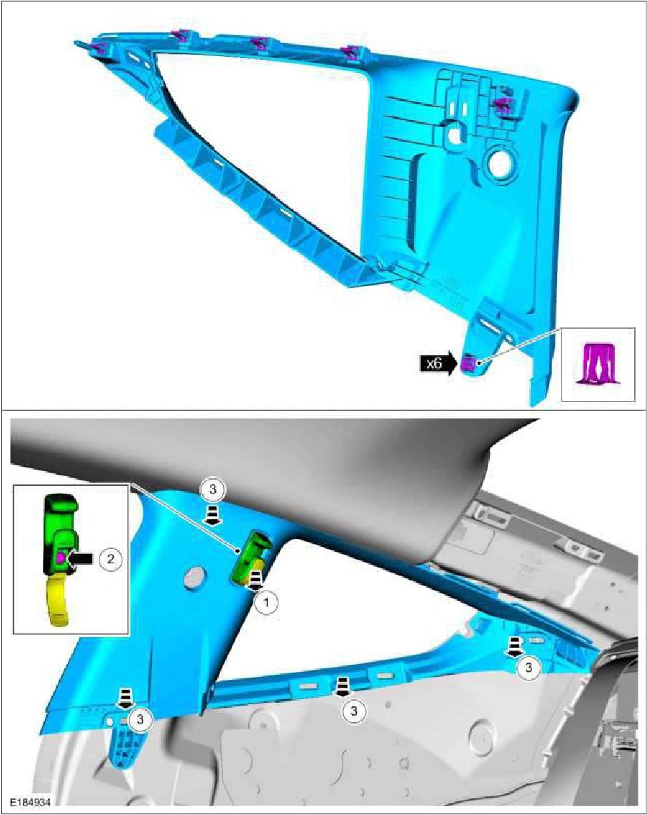 Rear Quarter Trim Panel — original illustration 1, reference 878