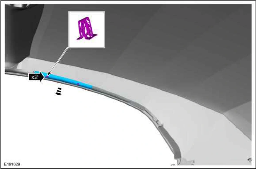 Convertible Top Center Panel Side Weatherstrip — original illustration 1, reference 1574