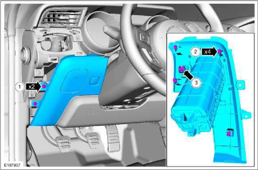 Driver Knee Airbag — original illustration 2, reference 2130