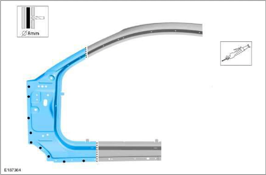 A-Pillar Outer Panel Section and Reinforcement — original illustration 1, reference 2291