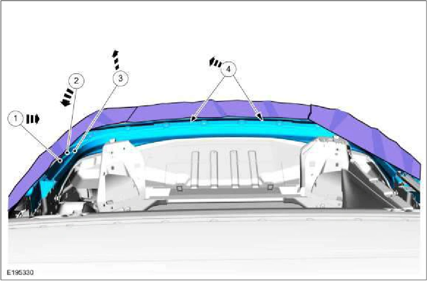 Convertible Top Trough Assembly — original illustration 2, reference 1641