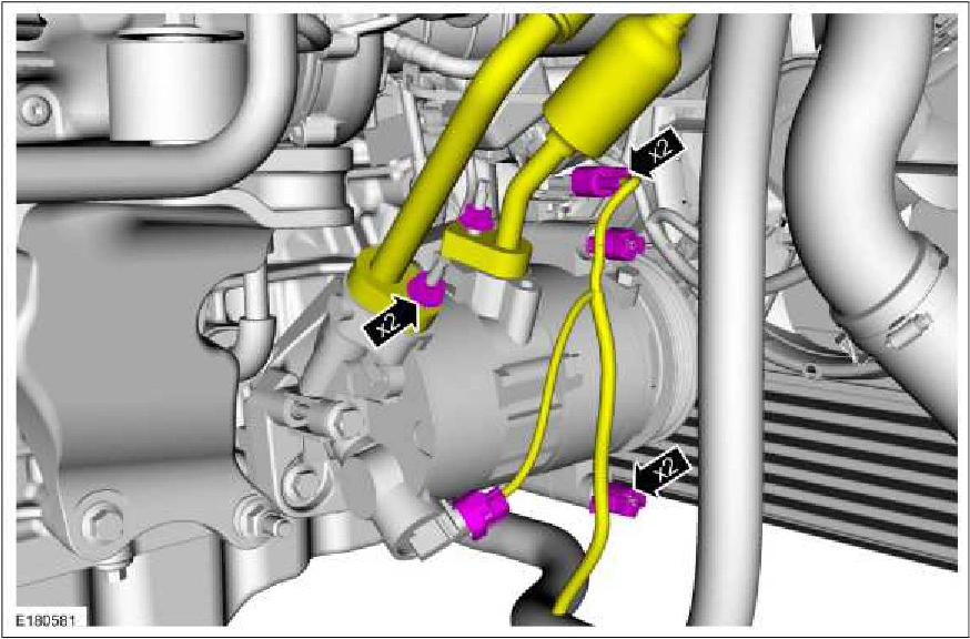 Air Conditioning (A/C) Compressor - 2.3L EcoBoost (201kW/273PS) — original illustration 1, reference 3658