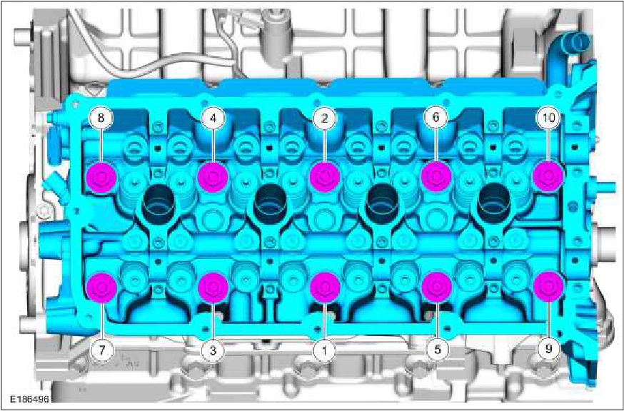 Original workshop illustrations showing cylinder head and head gasket installation