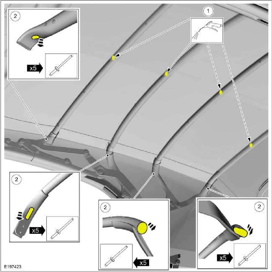Convertible Top Headliner — original illustration 1, reference 1610