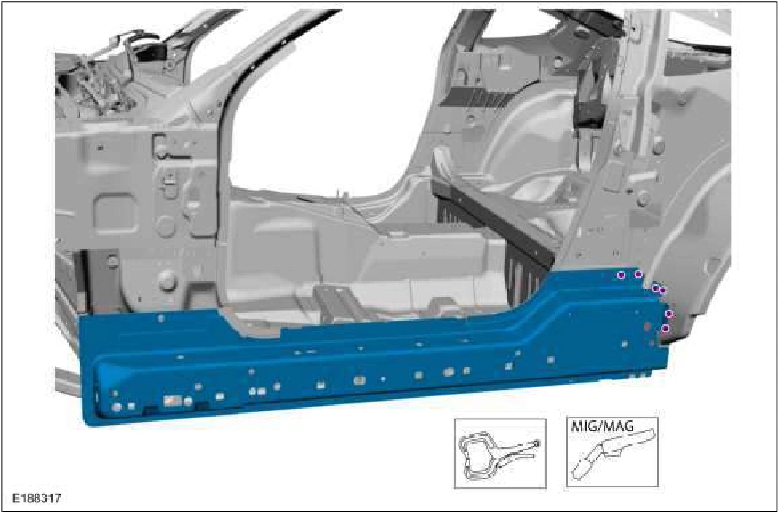 Rocker Panel Inner Reinforcement — original illustration 1, reference 2332