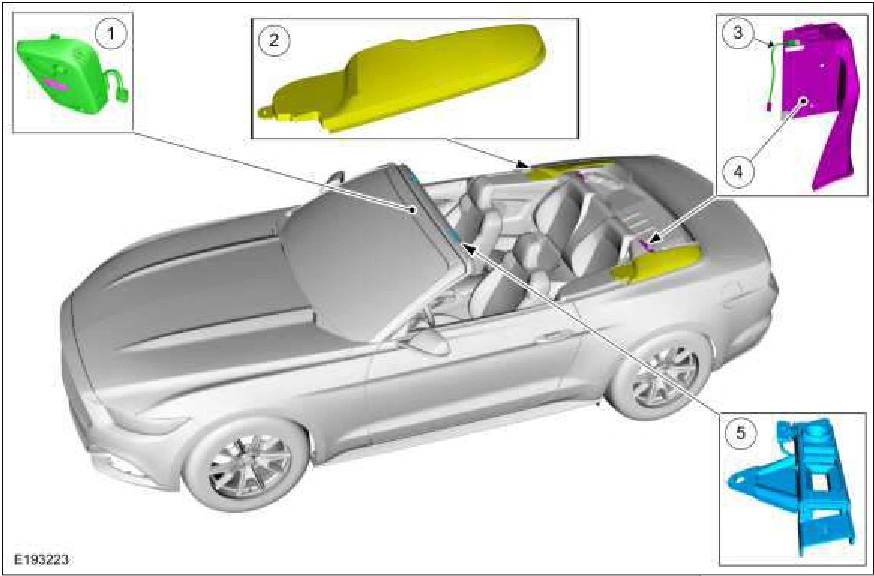 Convertible Top - Component Location — original illustration 1, reference 1520