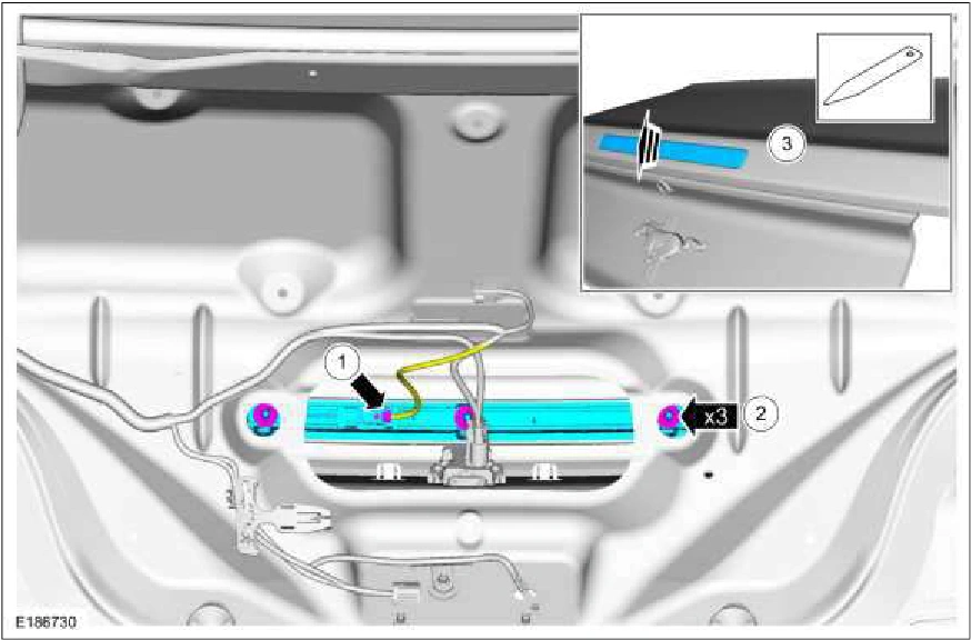 High Mounted Stoplamp - Convertible — original illustration 2, reference 5781