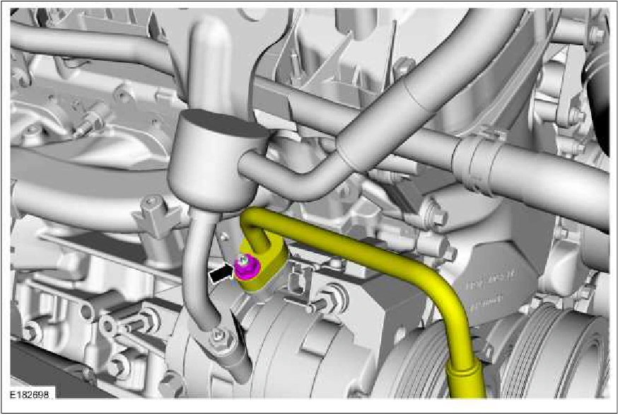 Air Conditioning (A/C) Compressor Outlet Line - 3.7L Duratec (227kW/301PS) — original illustration 1, reference 3674