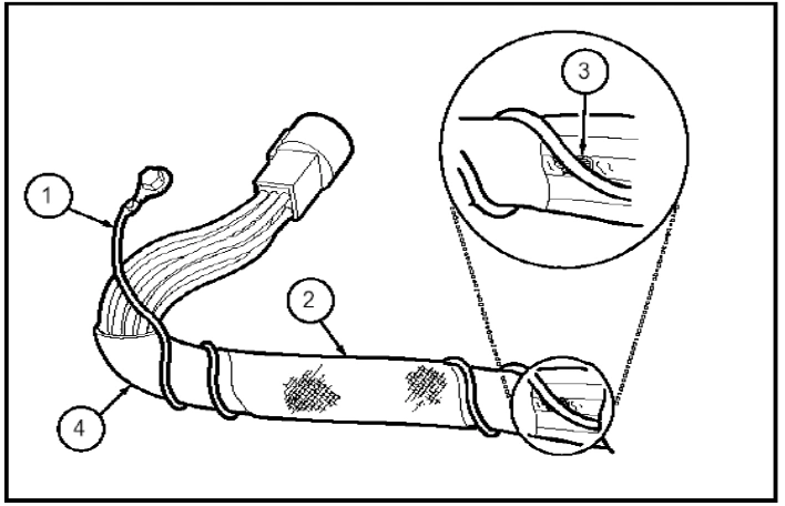 Electrical short inside the harness, callouts 1–4 · source reference 6233
